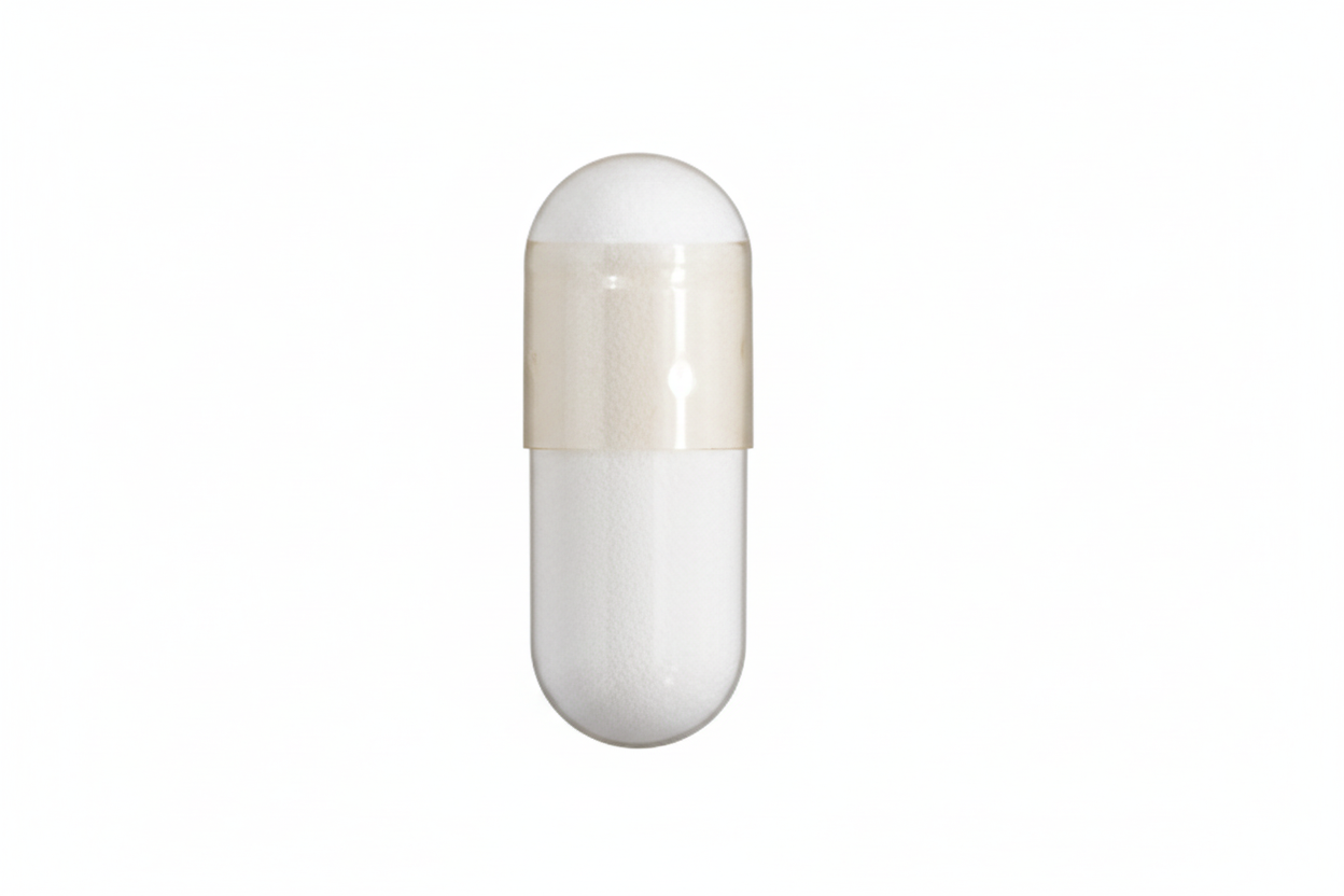 DHEA capsule with white powder