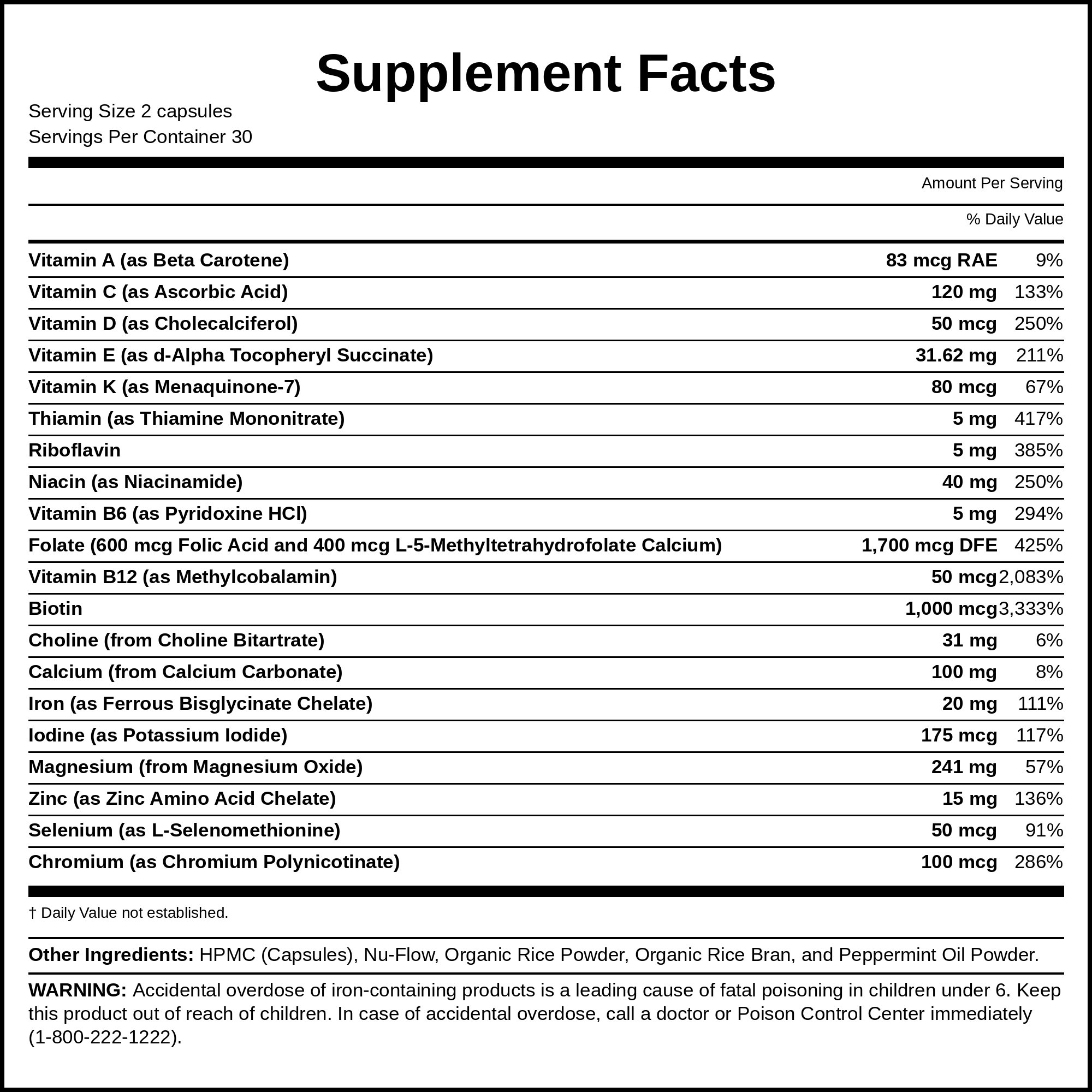 Bloom Prenatal & Postnatal Vitamin